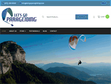Tablet Screenshot of paraglidingequipment.com